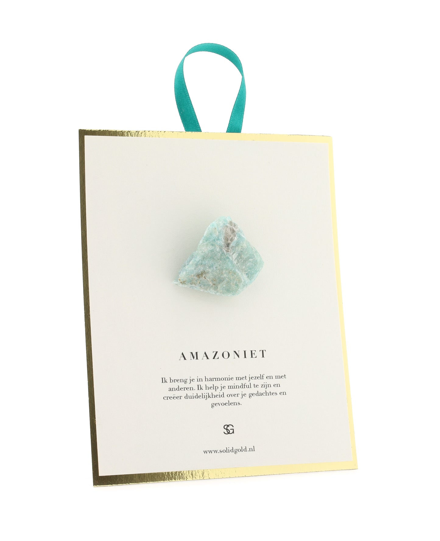 Kaart met edelsteen - amazoniet