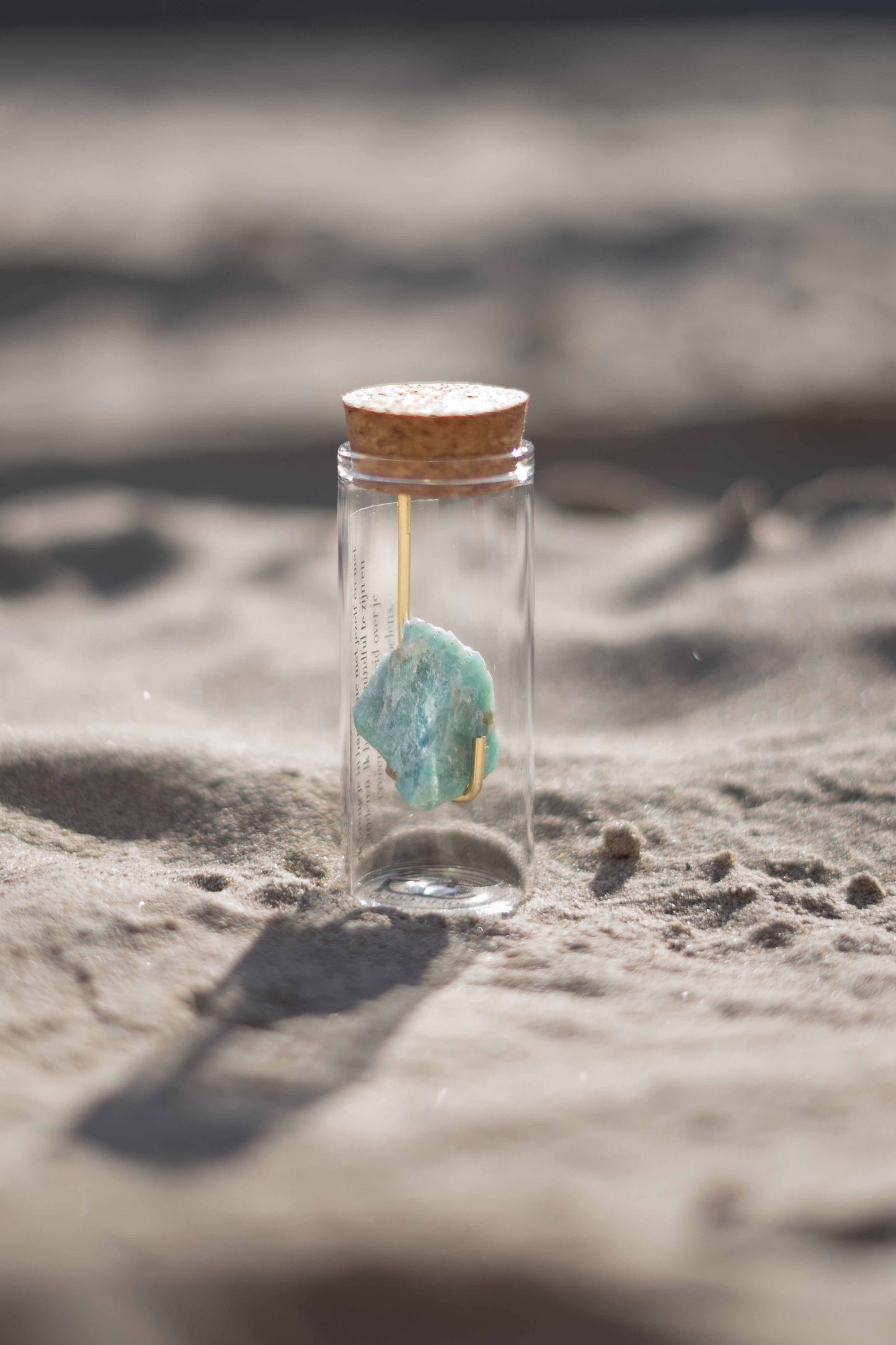 Bottle with gemstone - rose quartz