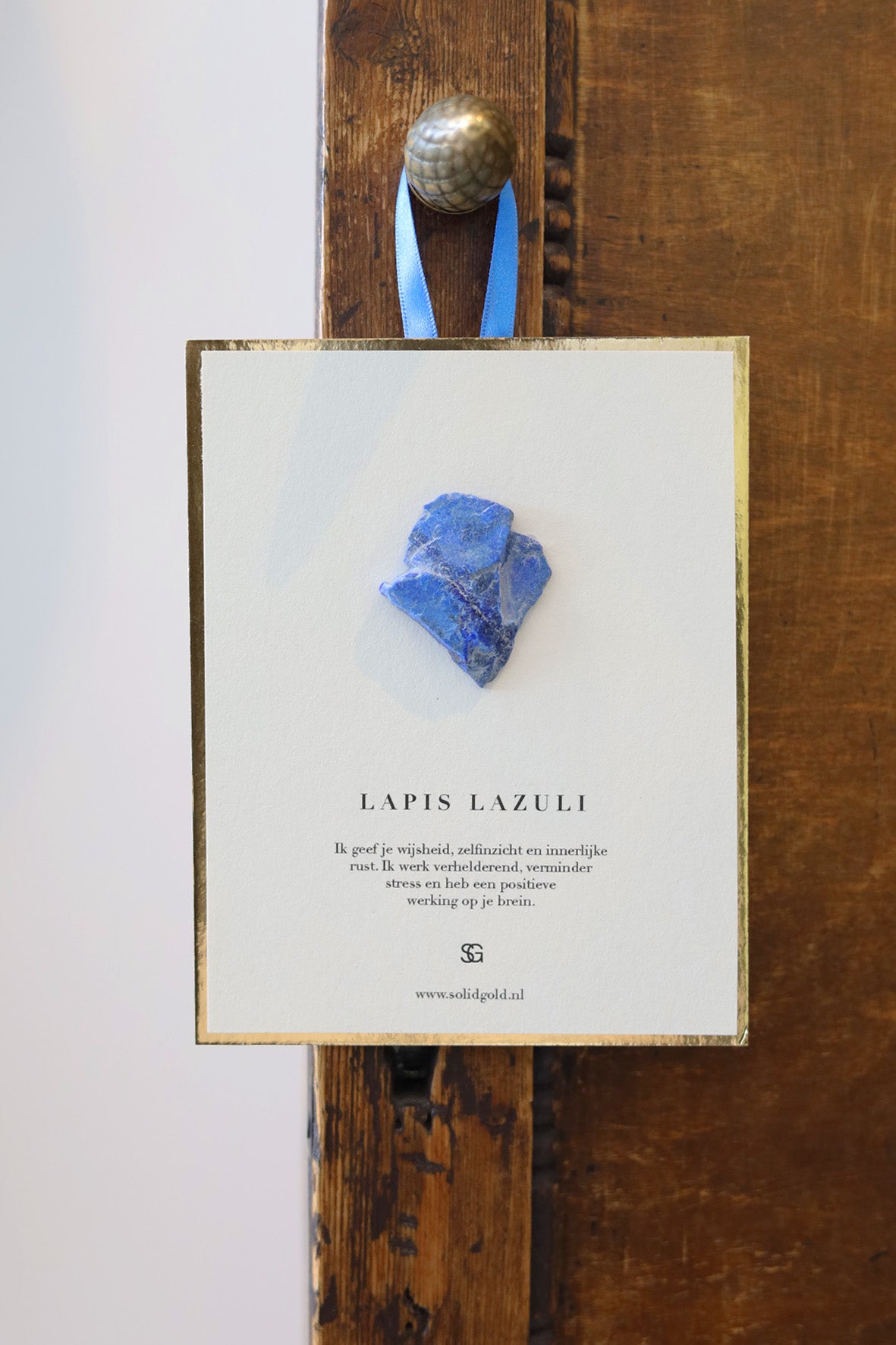 Kaart met edelsteen - lapis lazuli