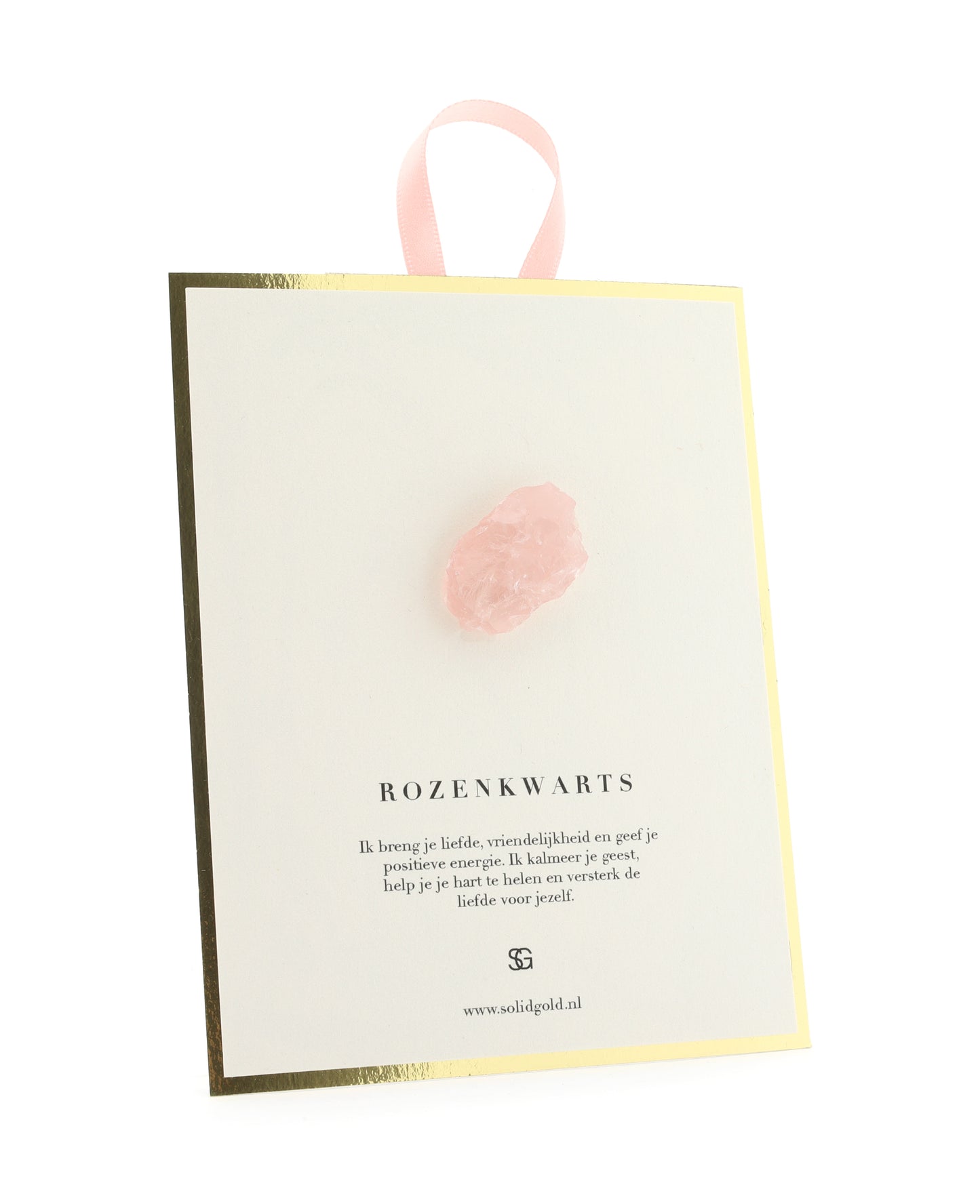 Card with gemstone - rose quartz