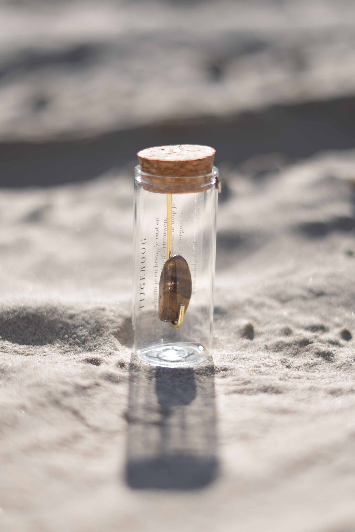 Flesje met edelsteen - tijgeroog