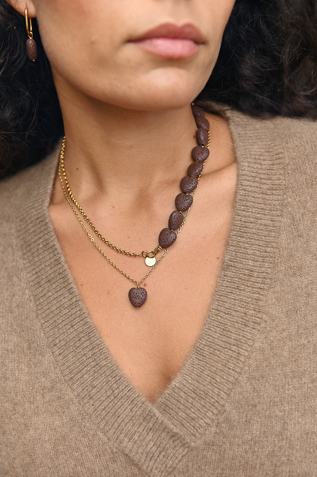 Edelsteen tussenstuk ketting - Lava Love (14mm)