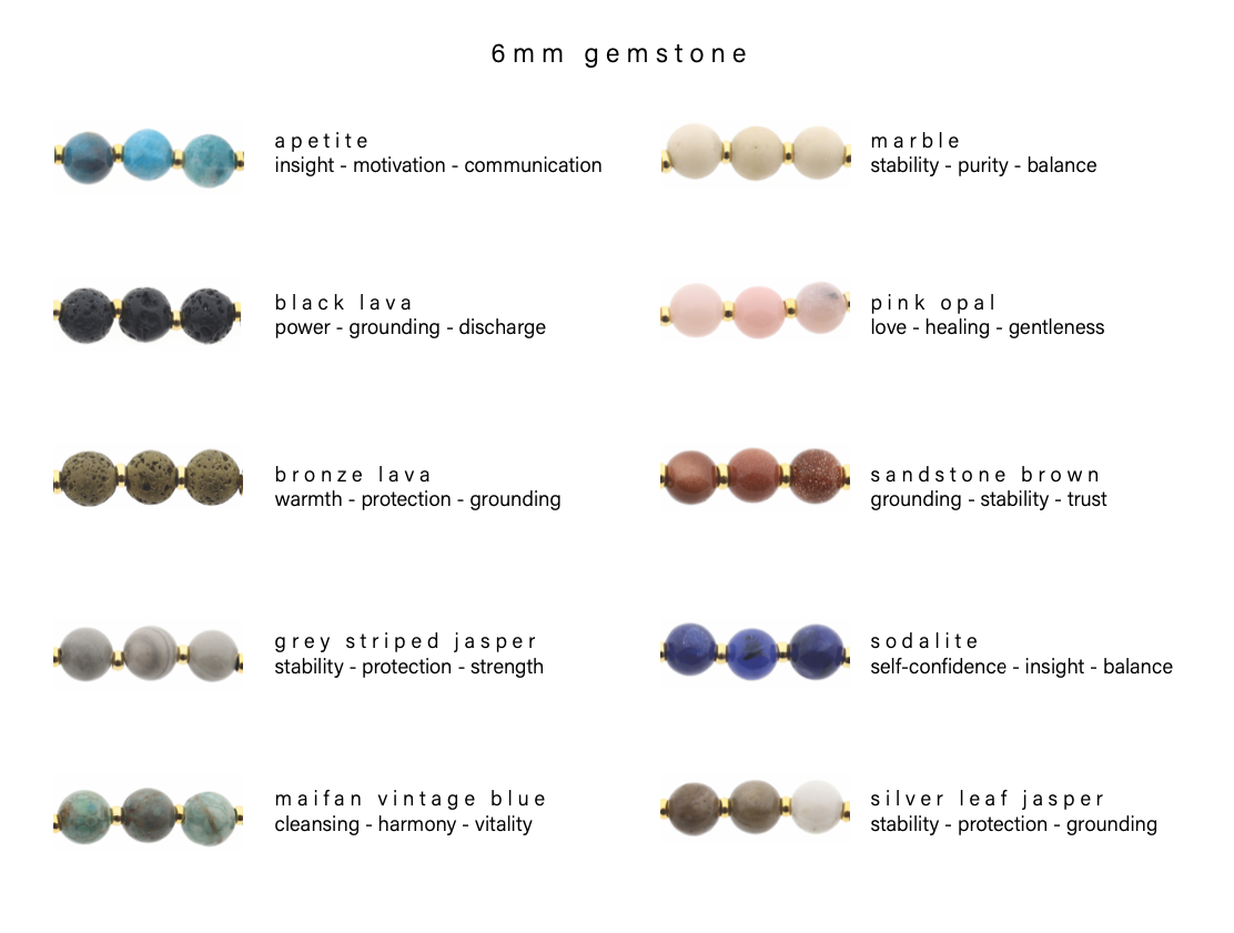 Edelsteen tussenstuk ketting (6mm)