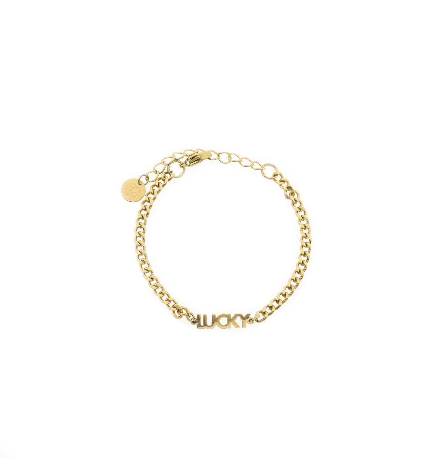 RVS armband met tekst (happy, magic, lucky)