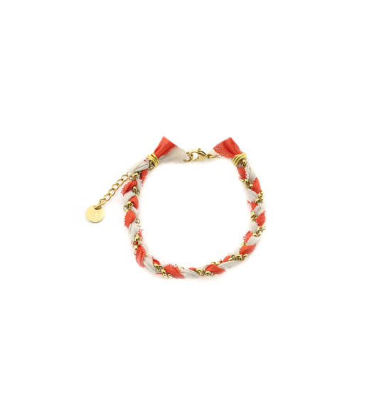 Armband Zopf - Koralle