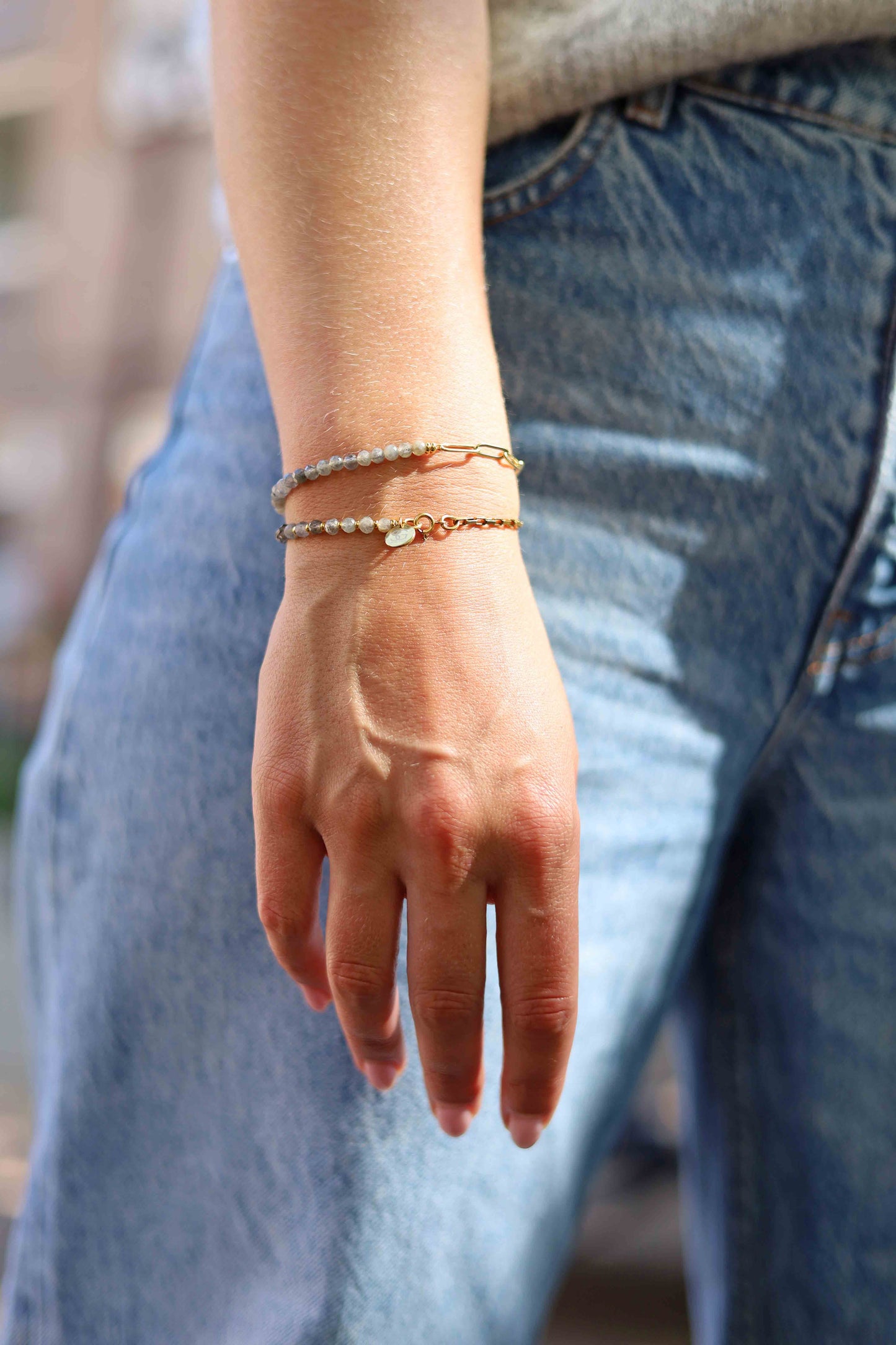 Edelsteen tussenstuk armband (4mm facet)