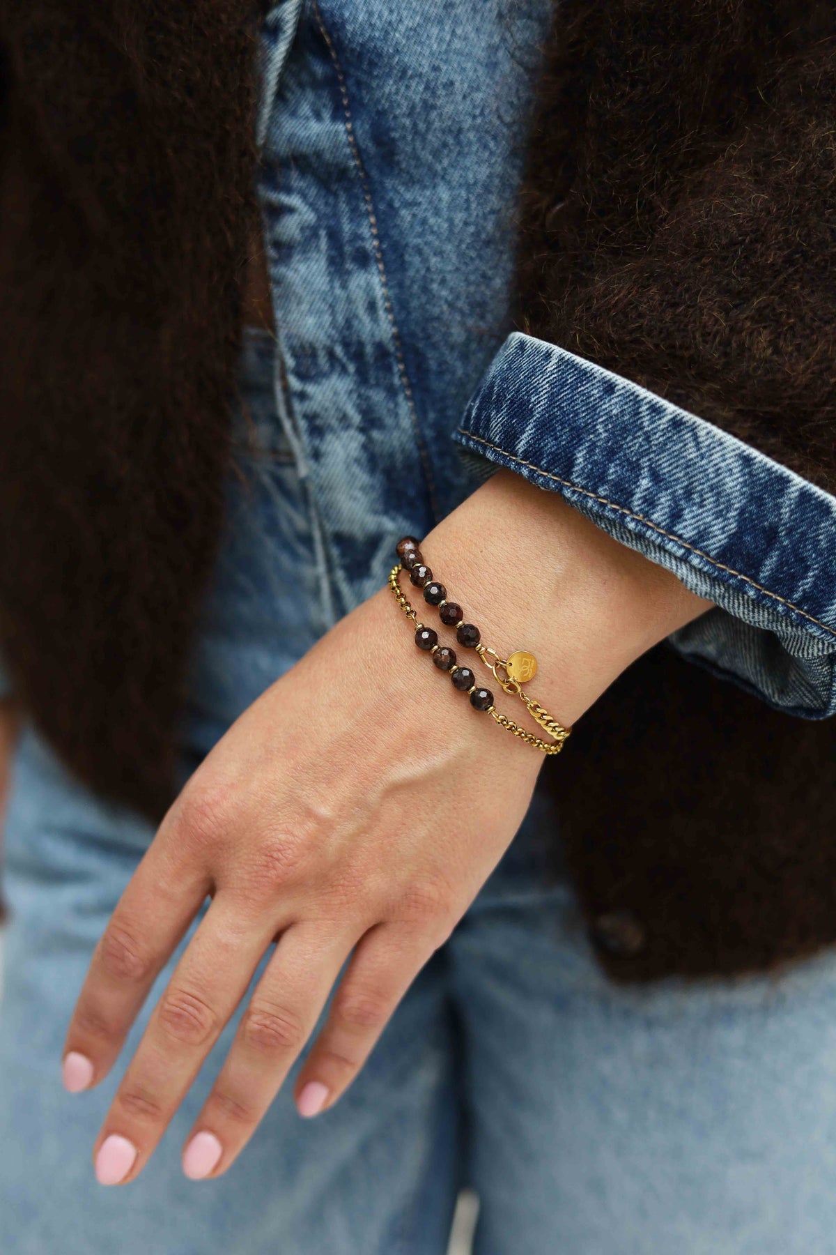 Edelsteen tussenstuk armband (6mm)
