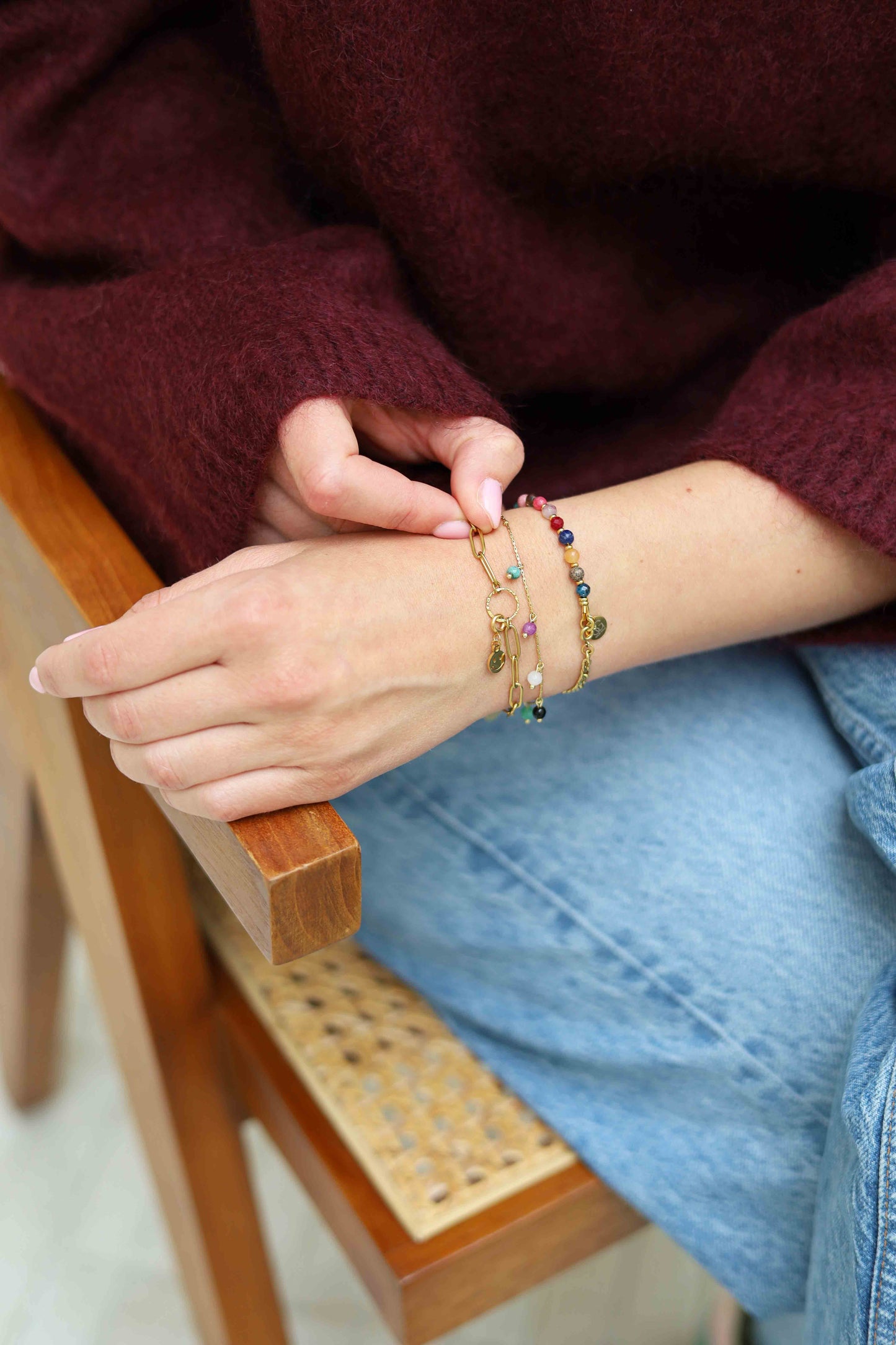 Edelsteen tussenstuk armband (4mm)