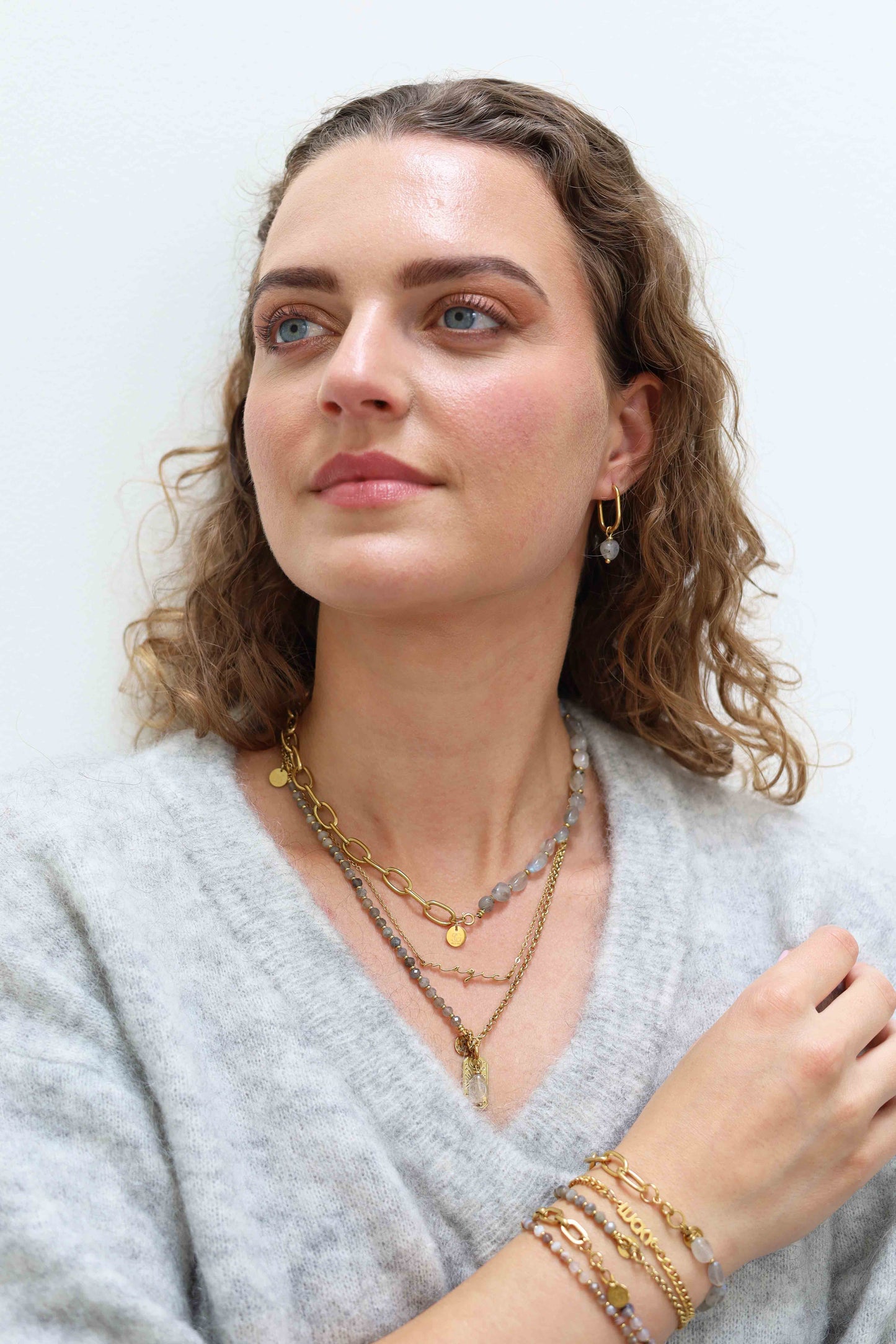 Edelsteen tussenstuk ketting (irregular)
