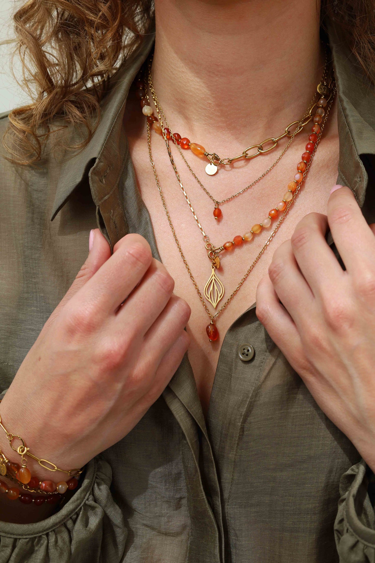 Edelsteen tussenstuk ketting (irregular)