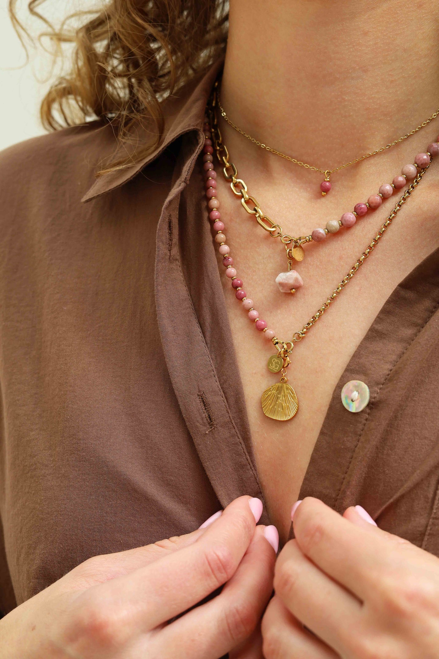 Edelsteen tussenstuk ketting (4mm)