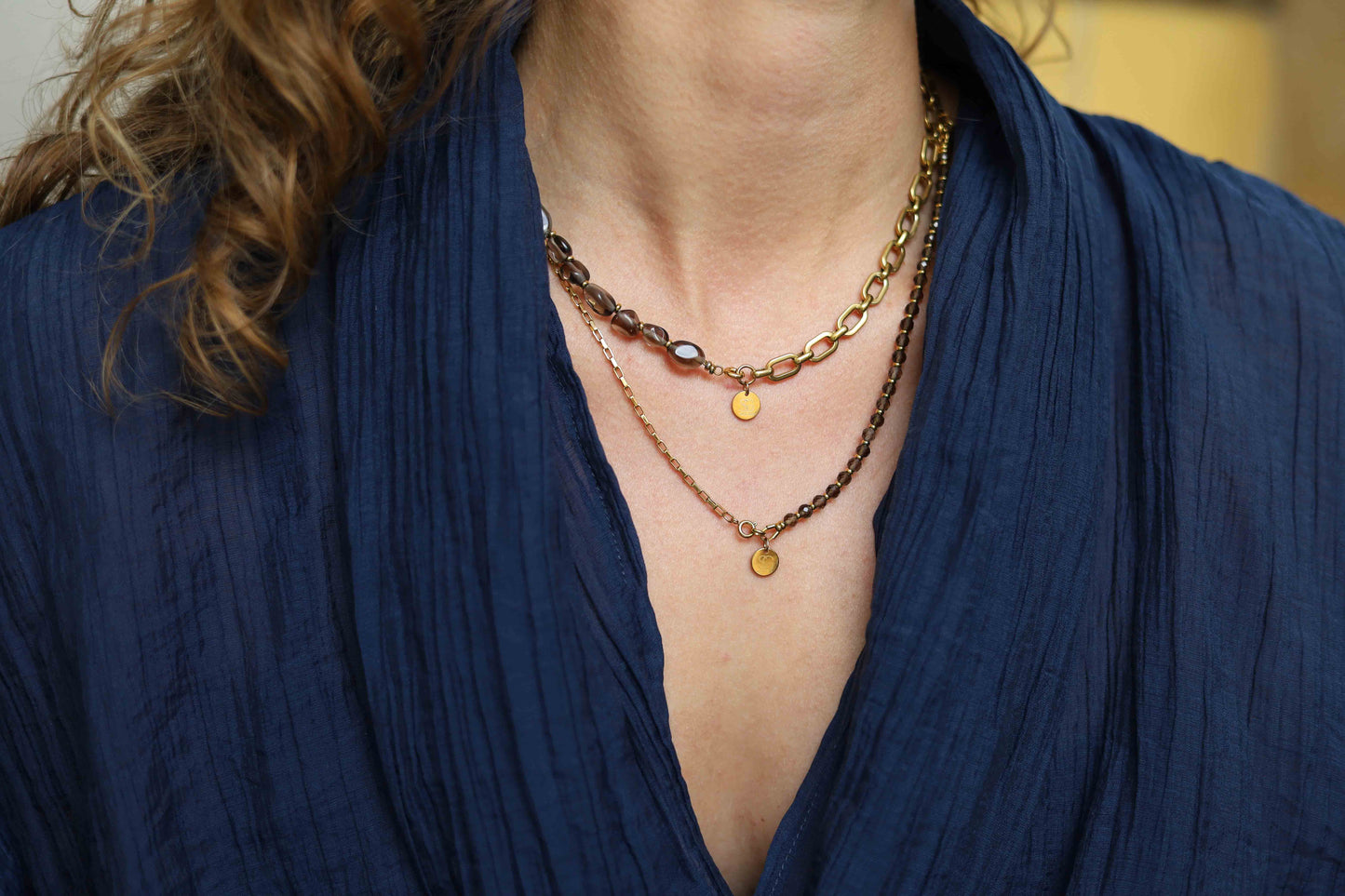 Edelsteen tussenstuk ketting (irregular)