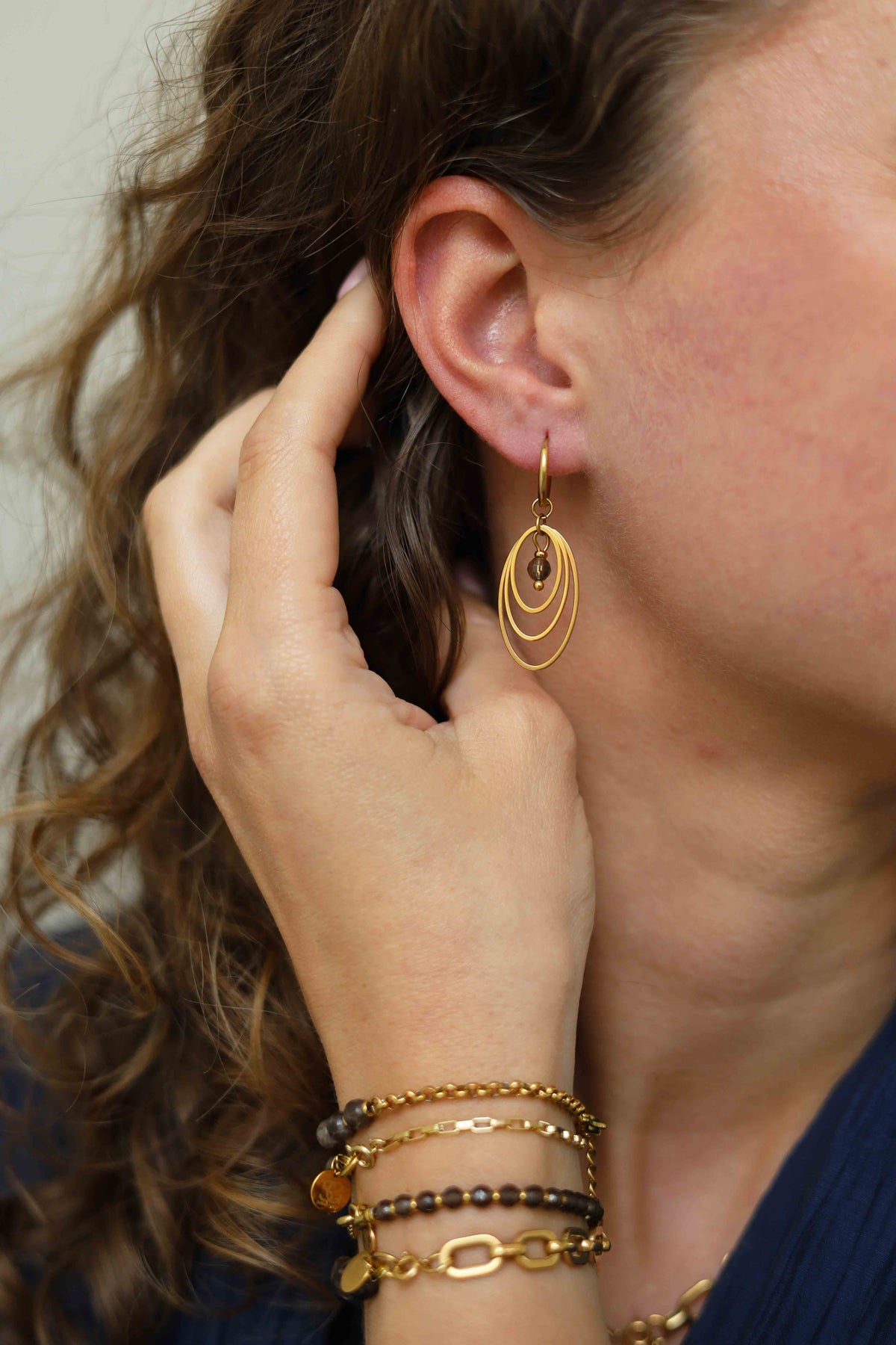 Edelstein Ohrring - Rings (4mm)