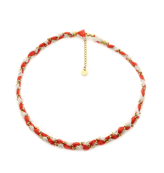 Necklace Braid - coral
