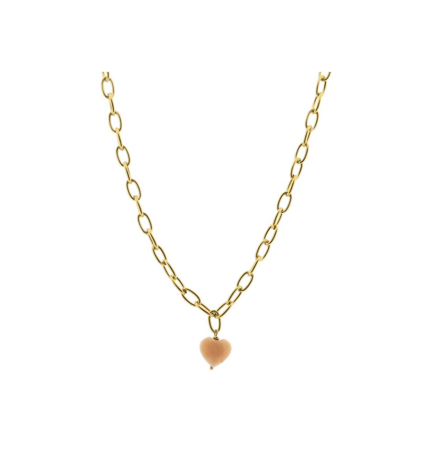 BELOVED KETTING - dames rvs edelsteen - aventurijn - naturel roze jade - labradoriet