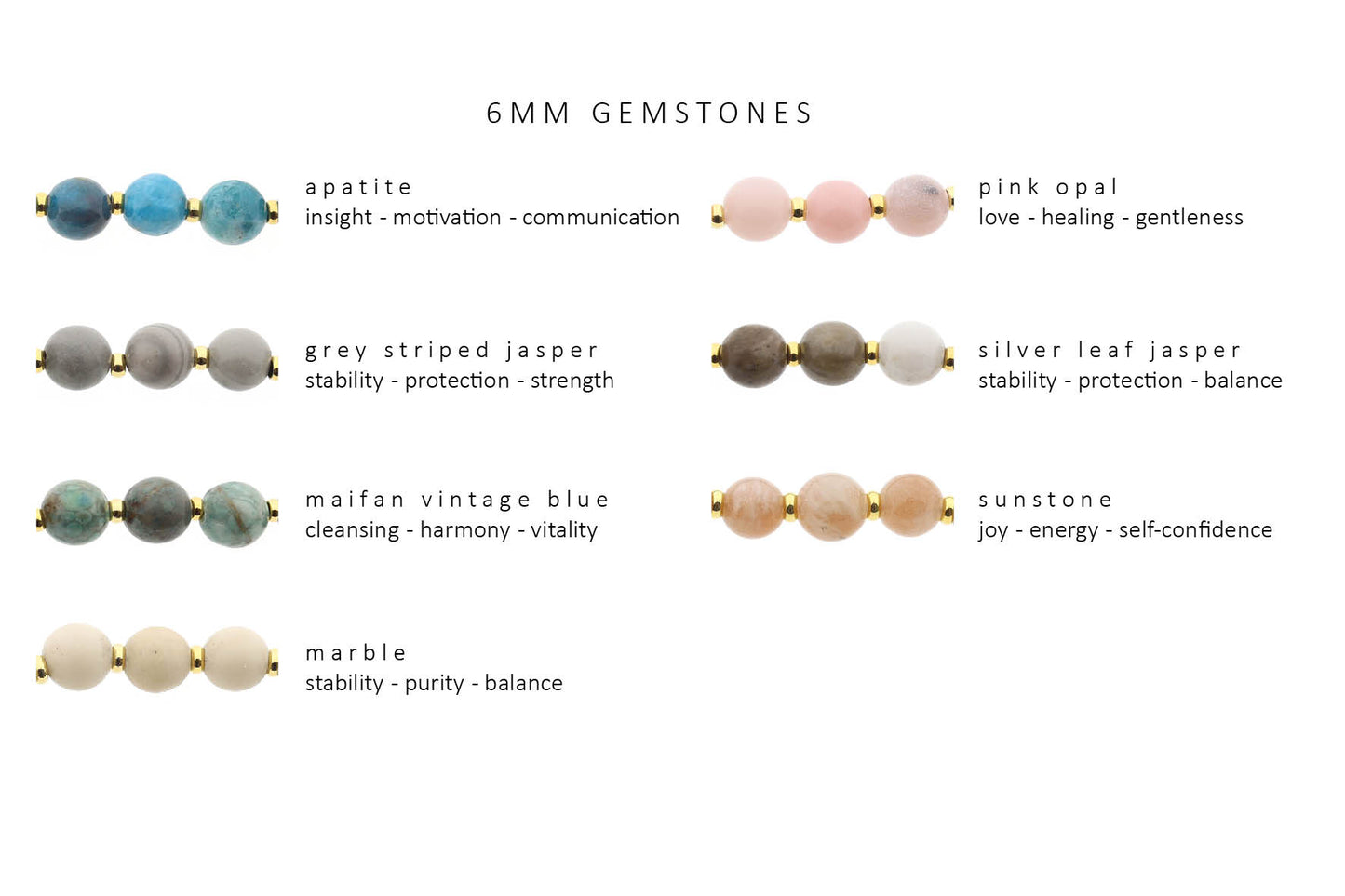 Edelsteen tussenstuk armband (6mm)