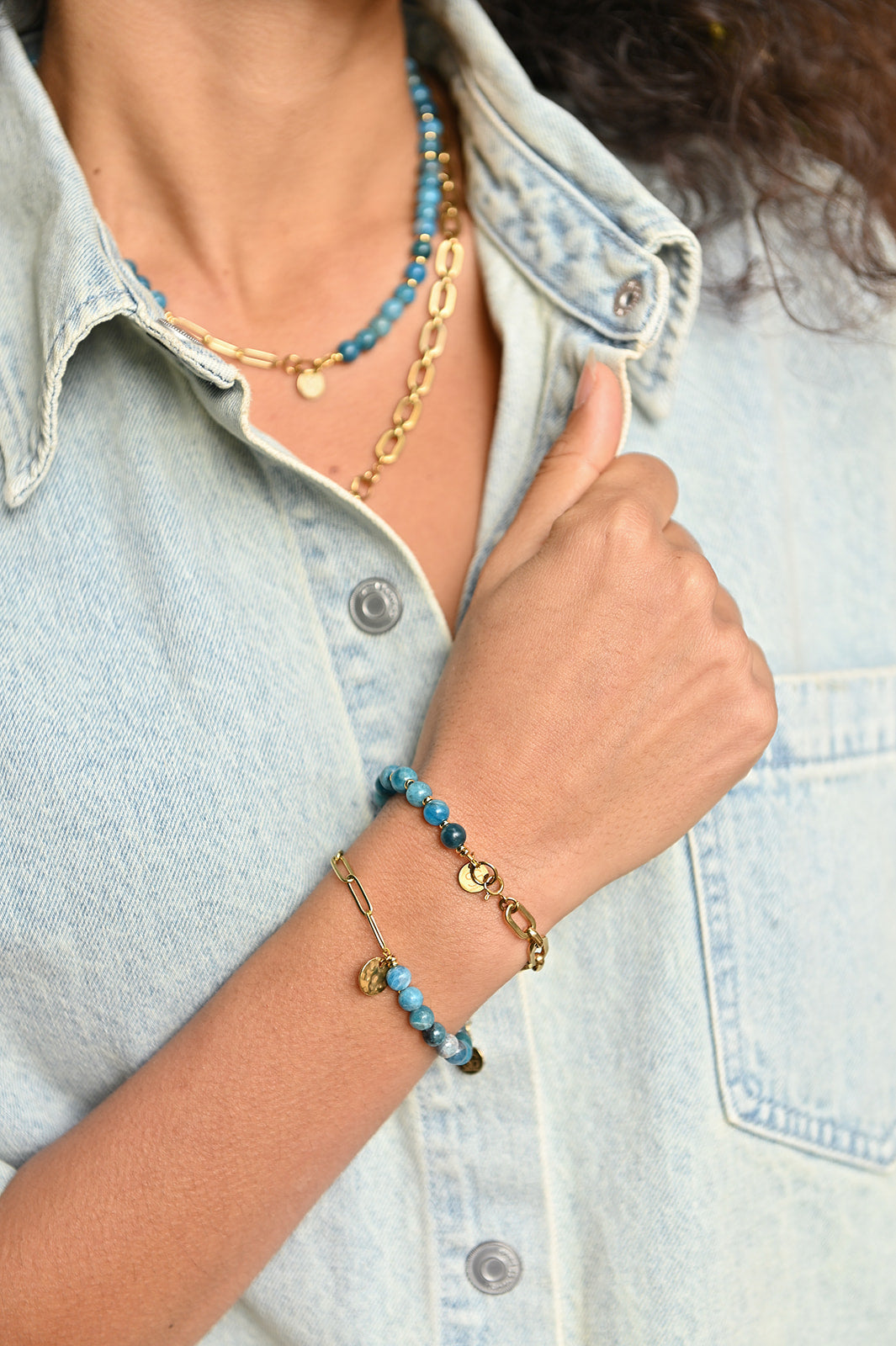 Edelsteen tussenstuk armband (6mm)