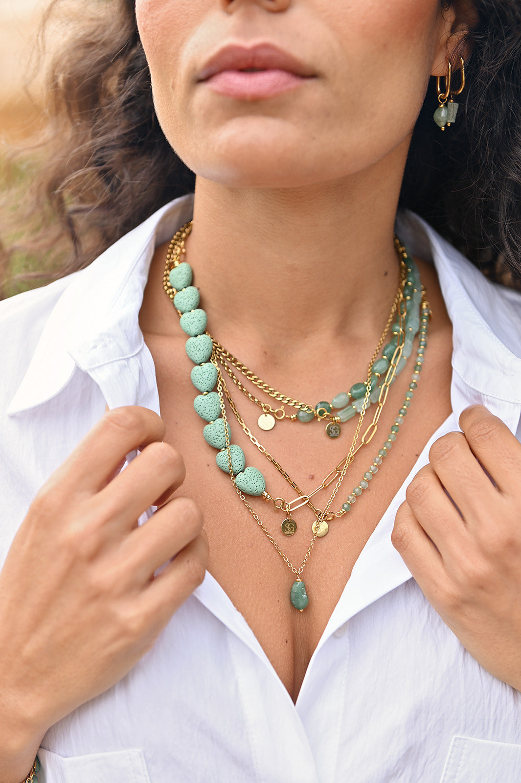 Edelsteen tussenstuk ketting - special shapes