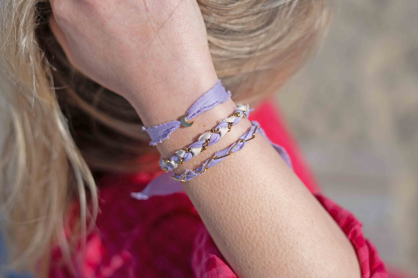 Armband Zopf - lila
