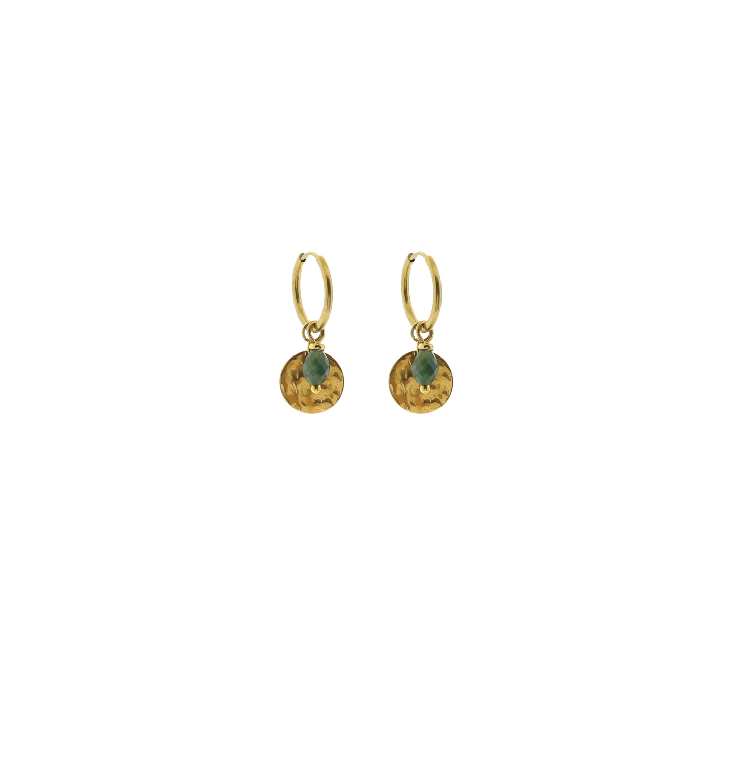 Edelsteen oorbel - Big coin (oval facet 5x6mm)