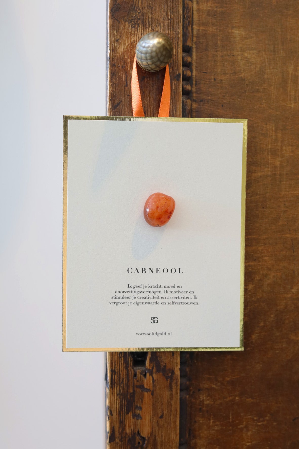 Card with gemstone - carnelian