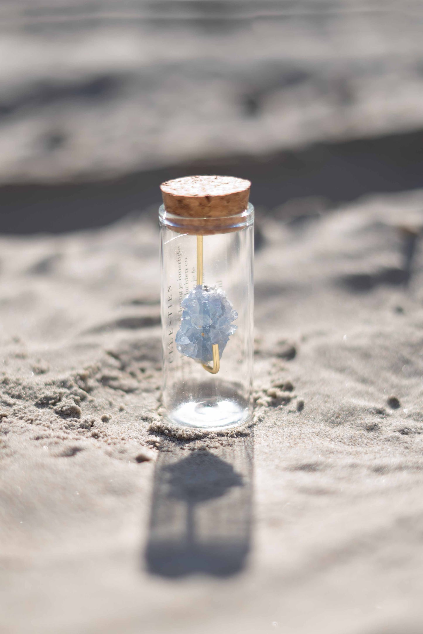 Flasche mit Edelstein - Rosenquarz
