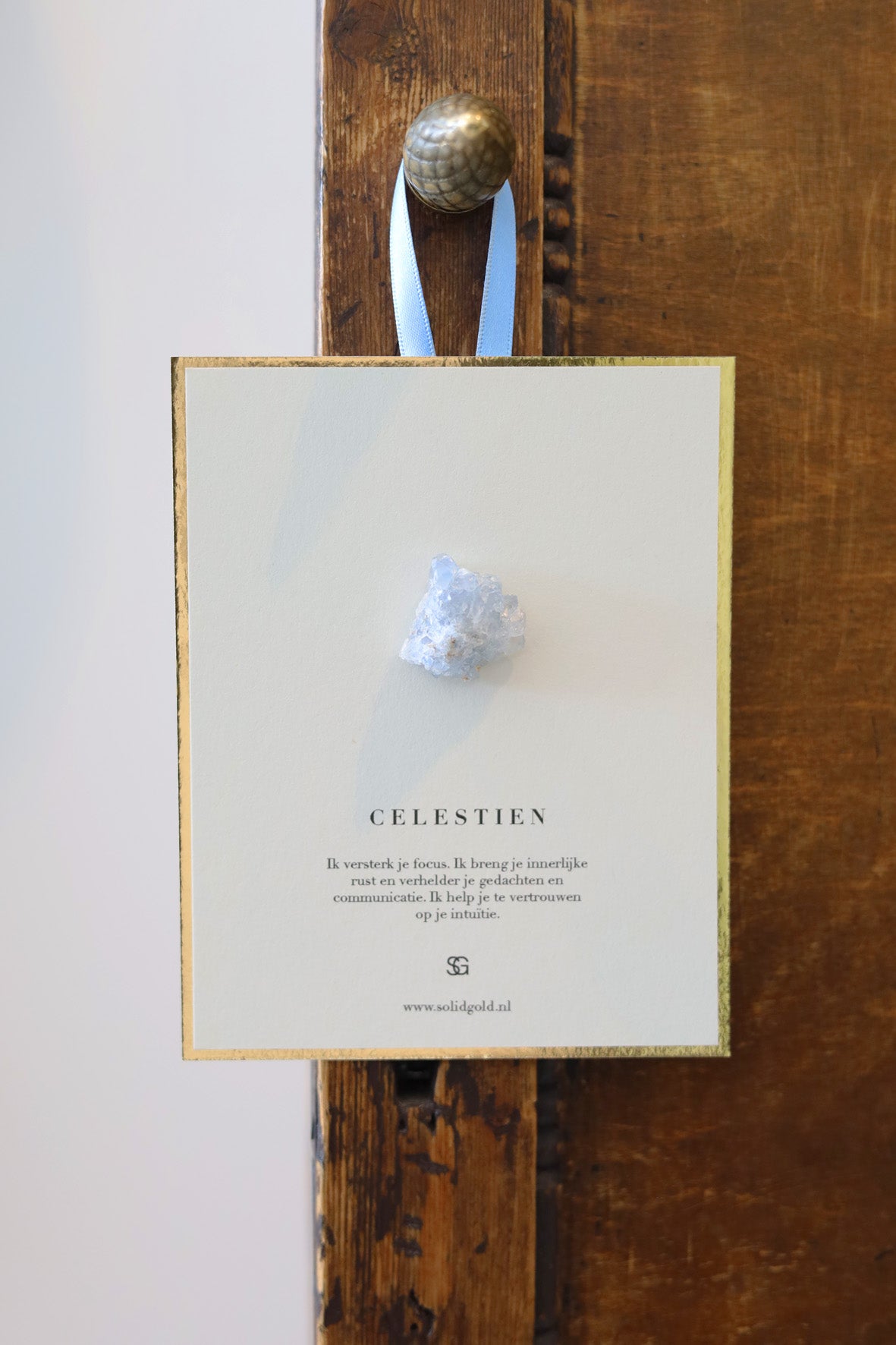 Karte mit Edelstein - Coelestin