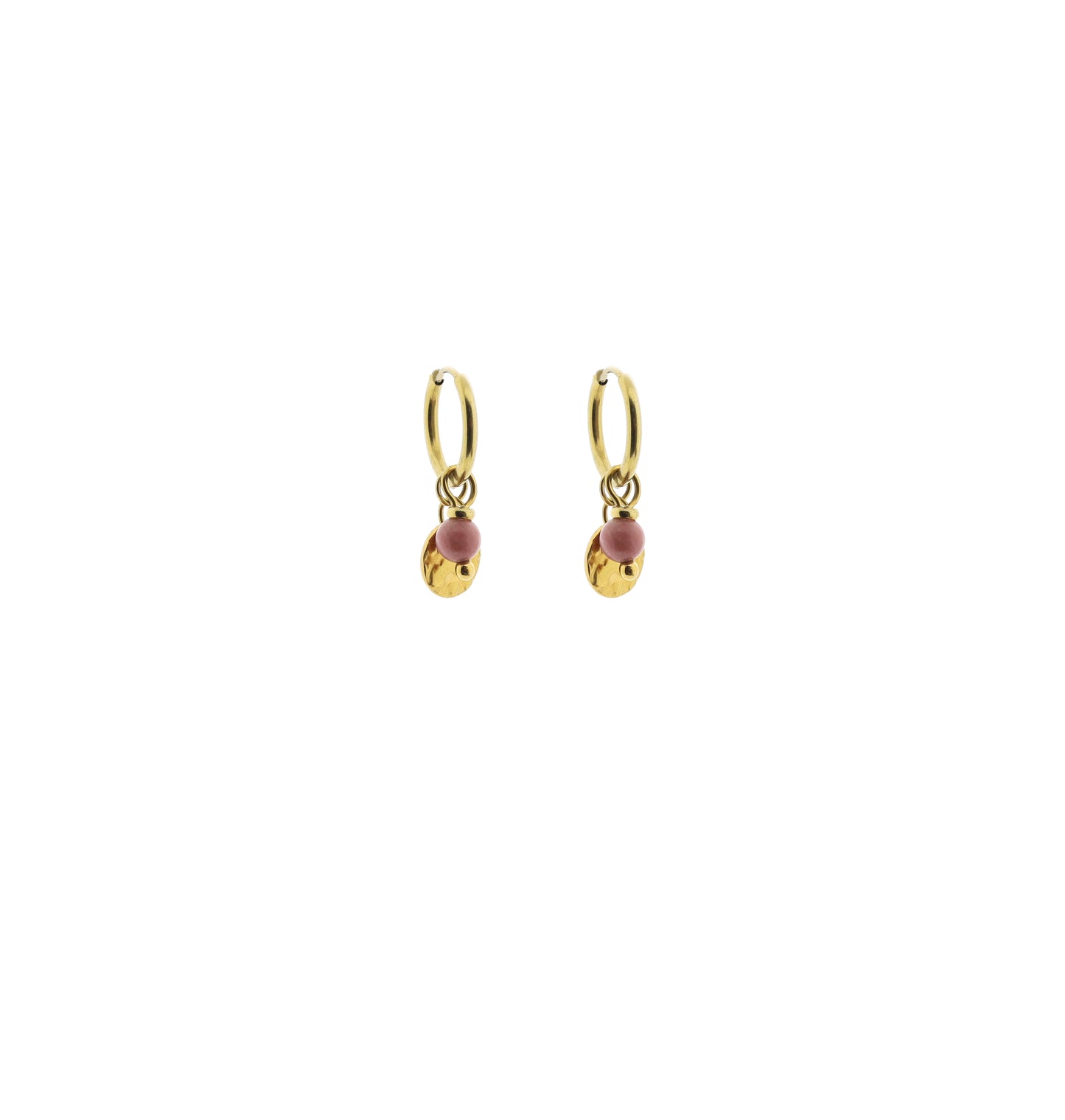 Edelsteen oorbel - Little coin (4mm)