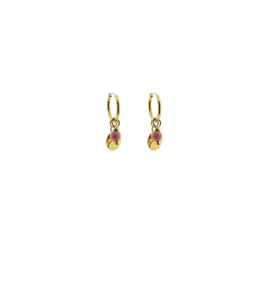 Edelsteen oorbel - Little coin (4mm)