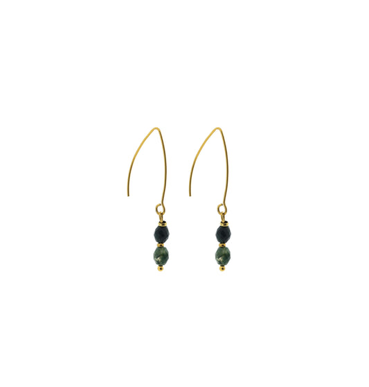 Edelsteen oorbel - Earhook (oval facet 5x6mm)