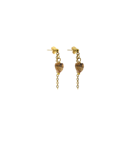 Edelsteen oorbel - Little heart (8mm)