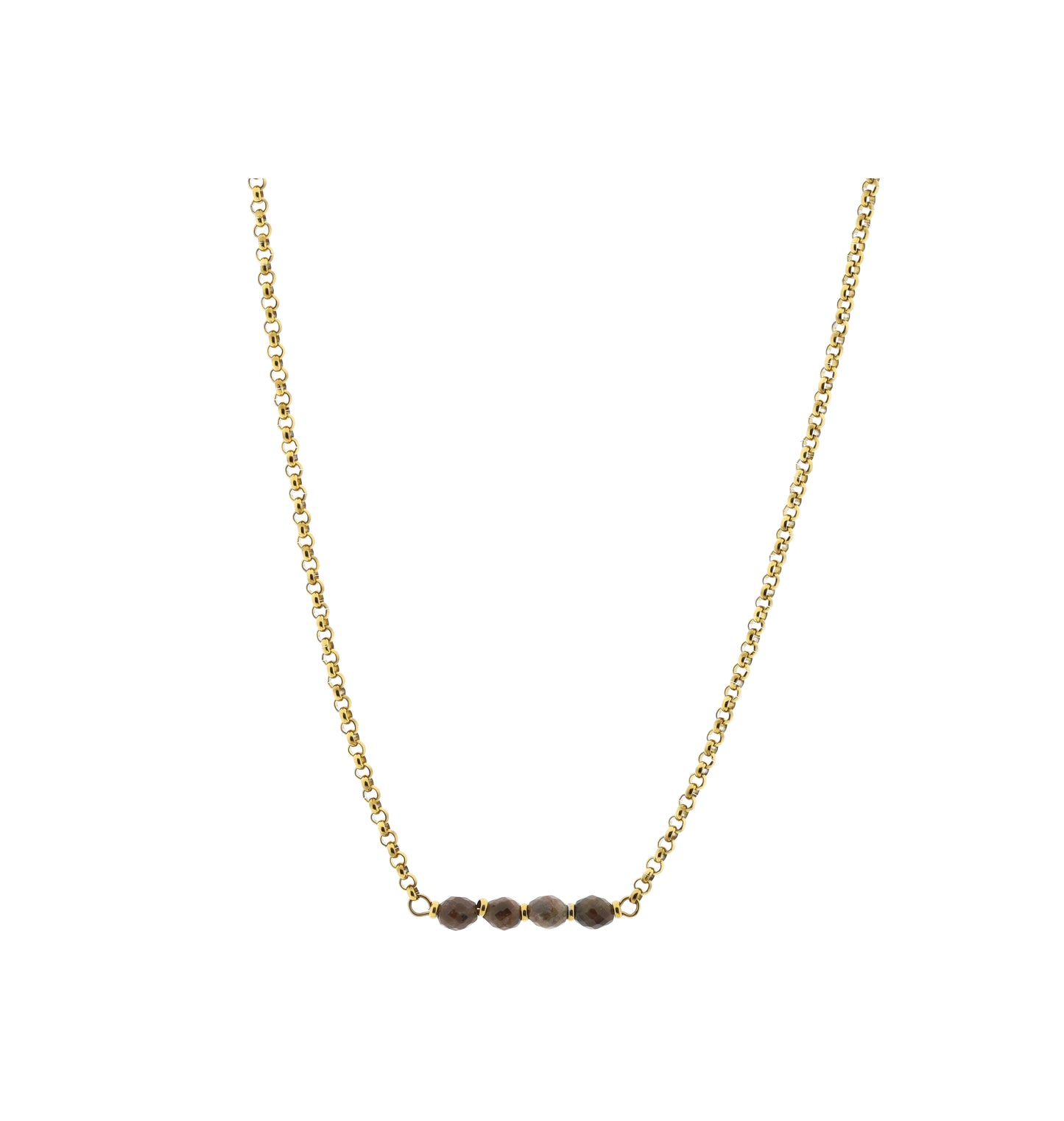 Ketting met bar (oval facet 5x6mm)