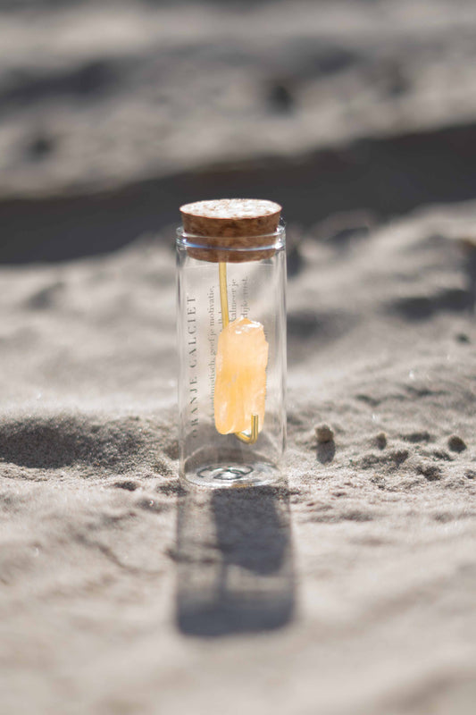 Flasche mit Edelstein - Rosenquarz