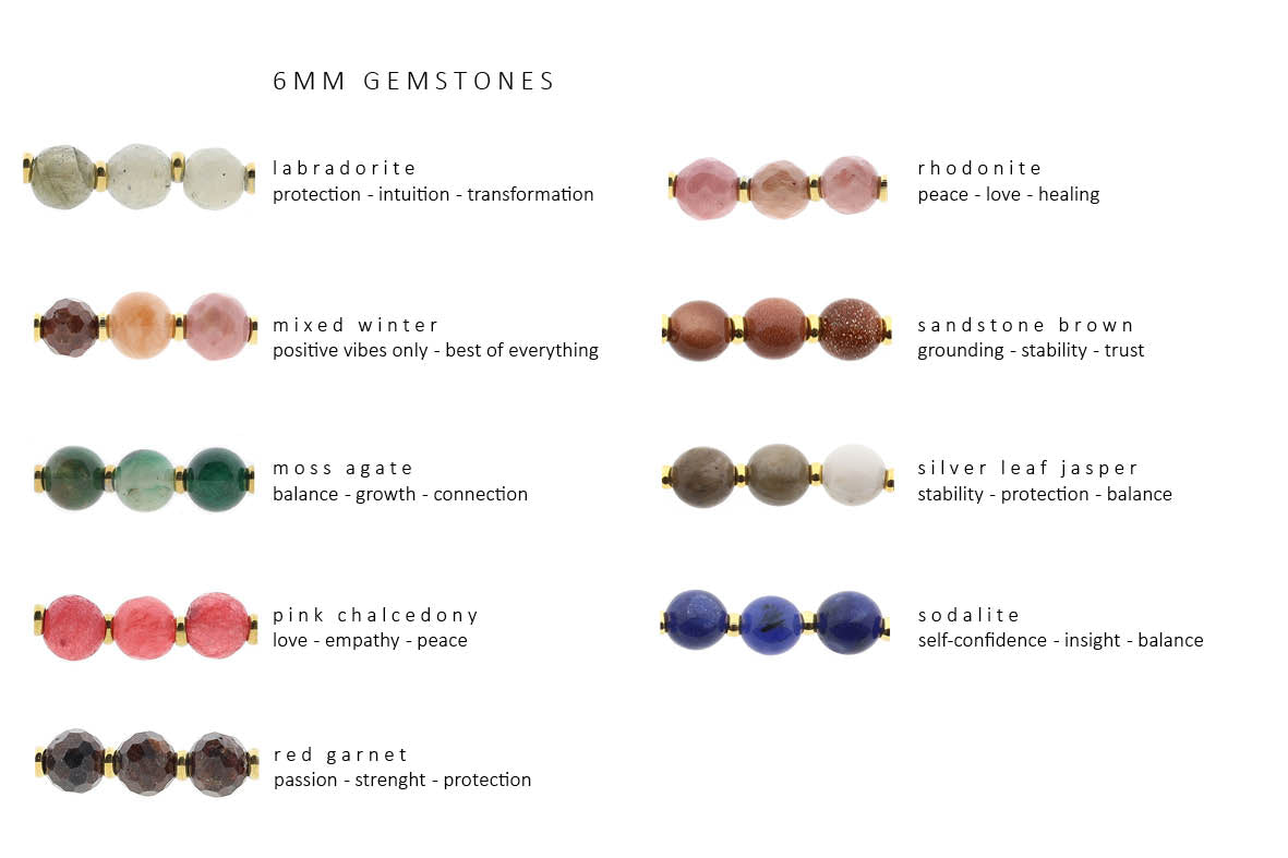 Edelsteen tussenstuk ketting (6mm)