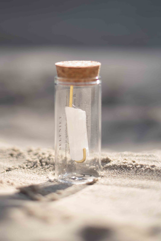 Flasche mit Edelstein - Rosenquarz